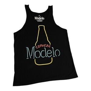 Medium Men’s Modelo Neon Bottle Black Tank Top